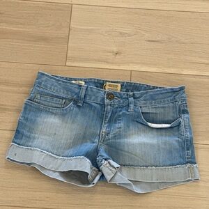 William Rast Faded Blue Denim Shorts